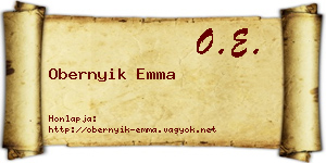Obernyik Emma névjegykártya